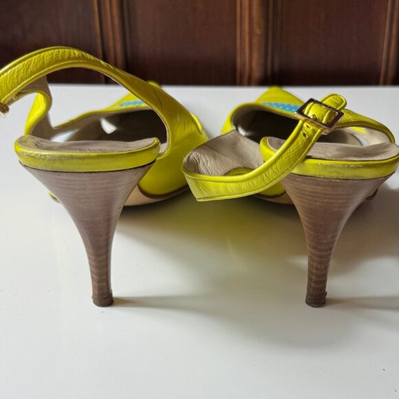 Versace Yellow and Blue Heels - Picture 3 of 7